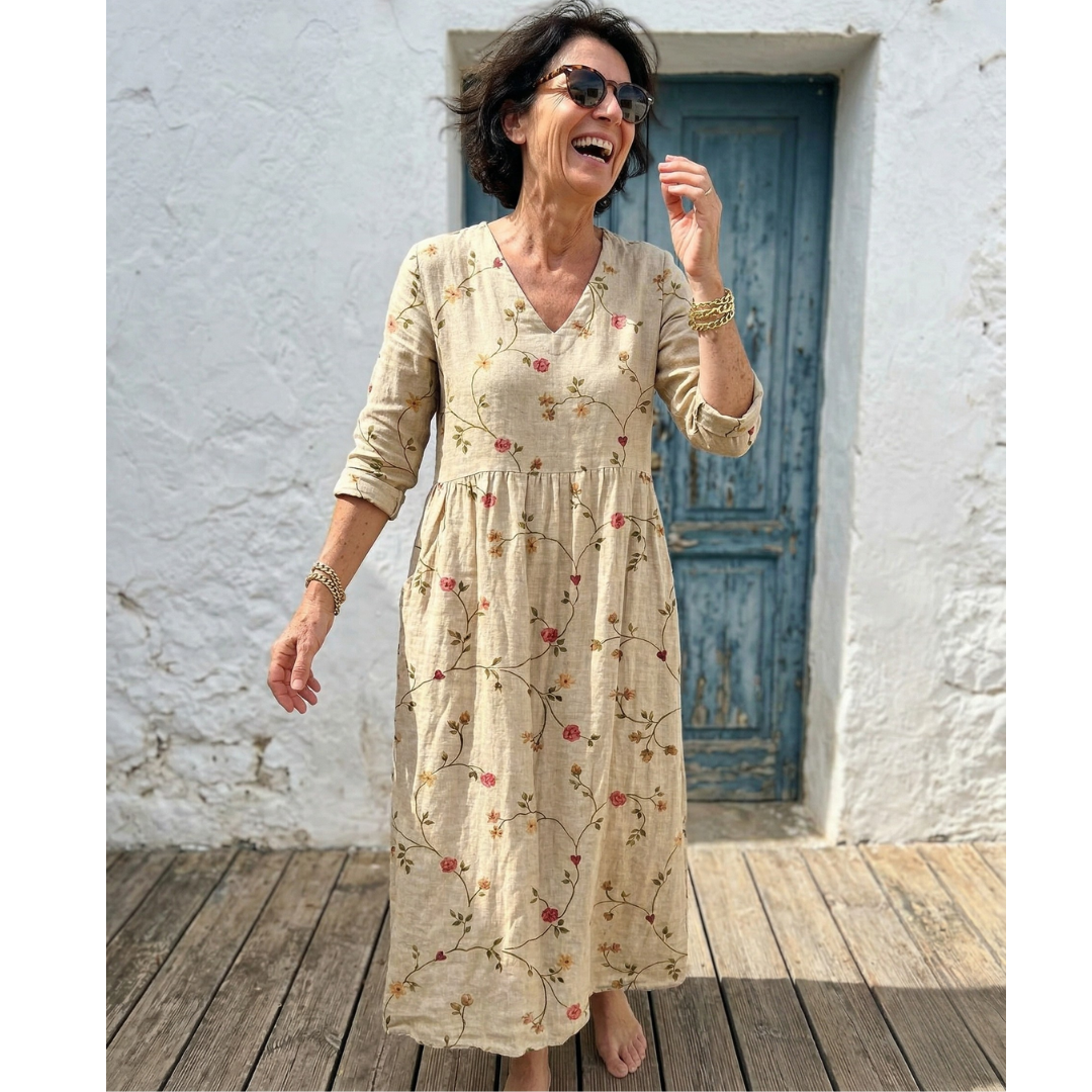 Elara | Vestito Vintage con Stampa Floreale