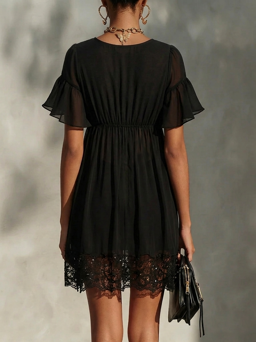 Sanya™ | Vestito Mini in Pizzo con Zip Frontale