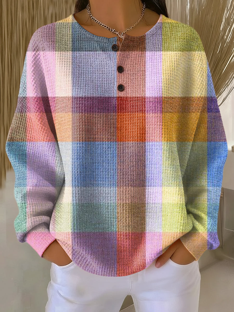 Linnet | Maglione Henley a Quadri Confortevole