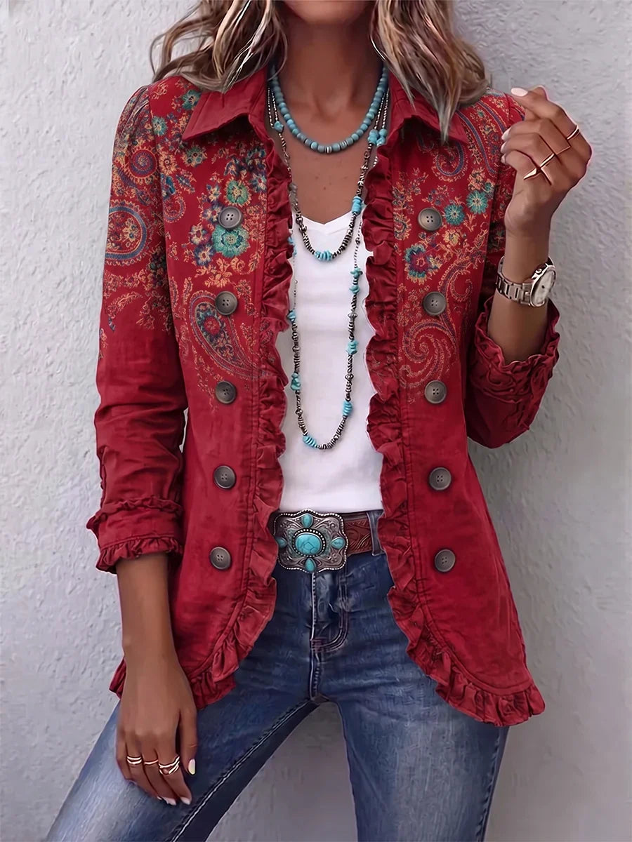 Fayrene™ | Giacca Bohemien Paisley con Volant