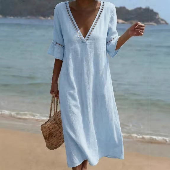 ELARA | Abito Maxi Leggero e Confortevole in Stile Costiera