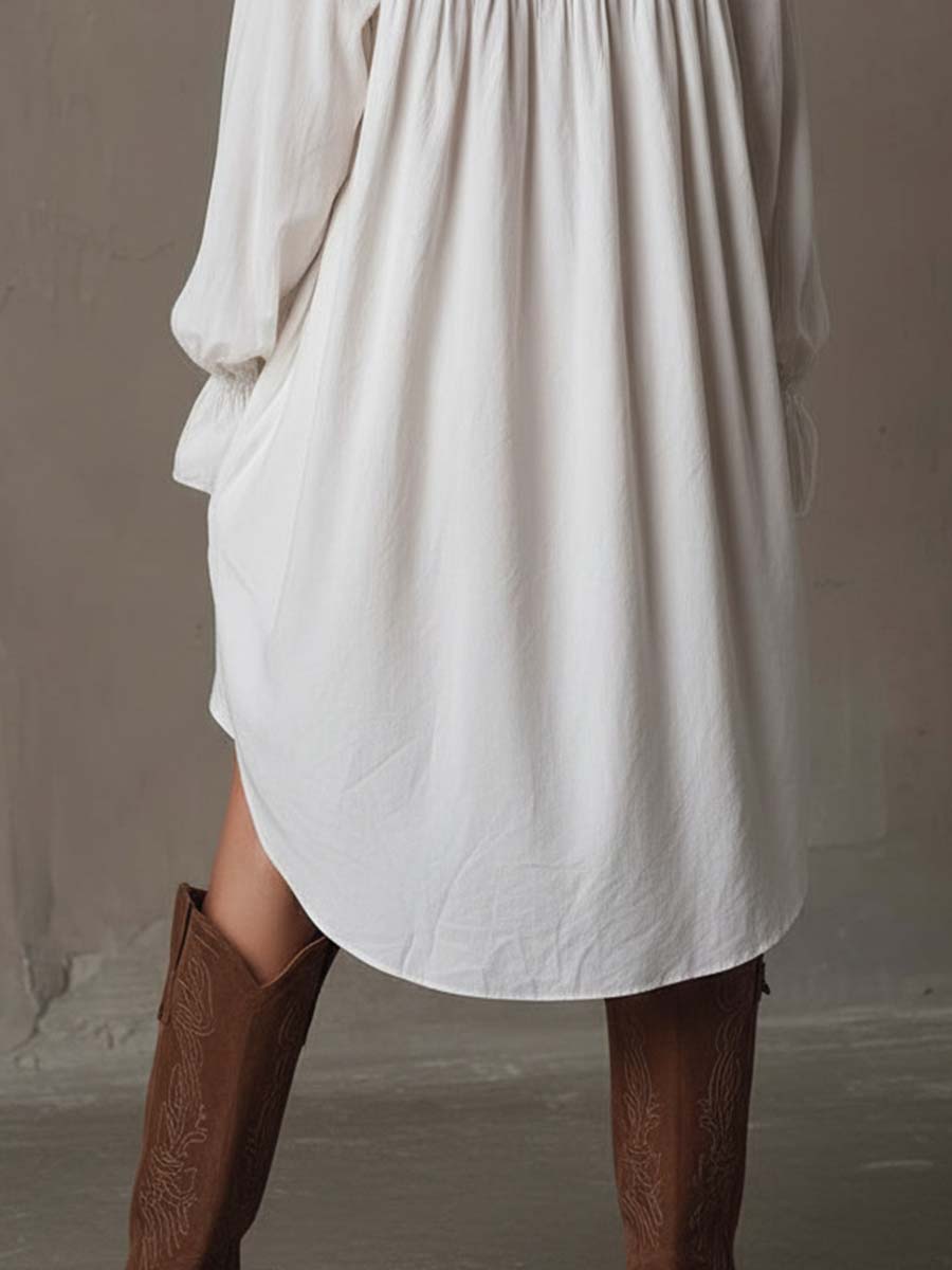 Anastasia™ | Mini Abito Camicia in Pizzo