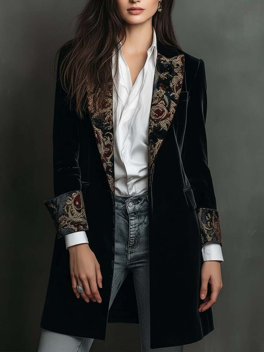 Josephine | Blazer Slim Fit con Stampa Barocca