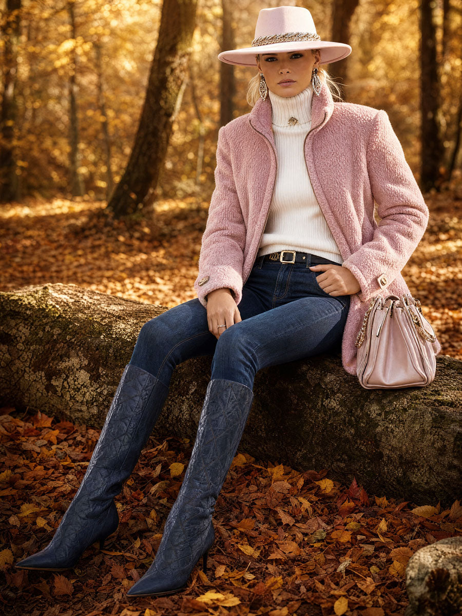 Giacca in pile rosa vintage con zip