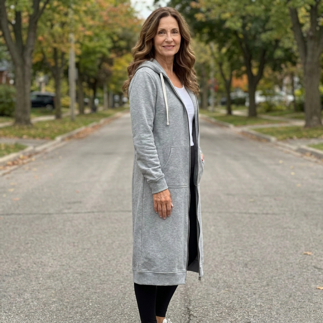 BRIXLEY™ – Cardigan lungo con zip relax