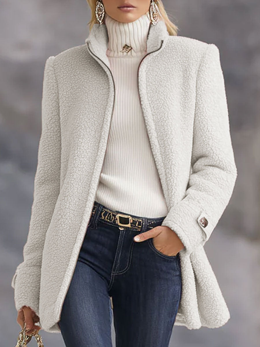 Giacca in pile rosa vintage con zip