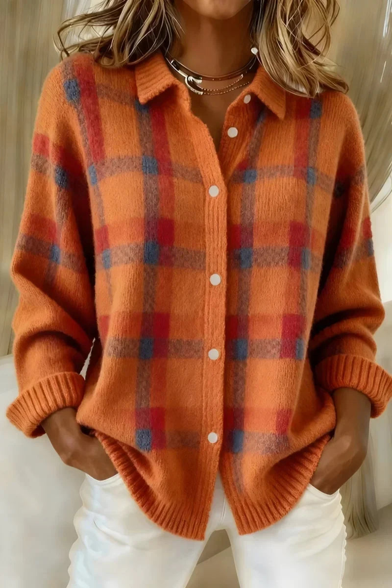 Megan™ | Cardigan a Maglia con Bottoni a Quadri