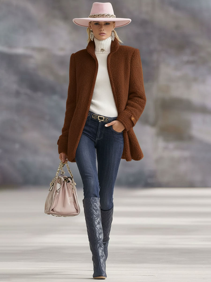 Giacca in pile rosa vintage con zip