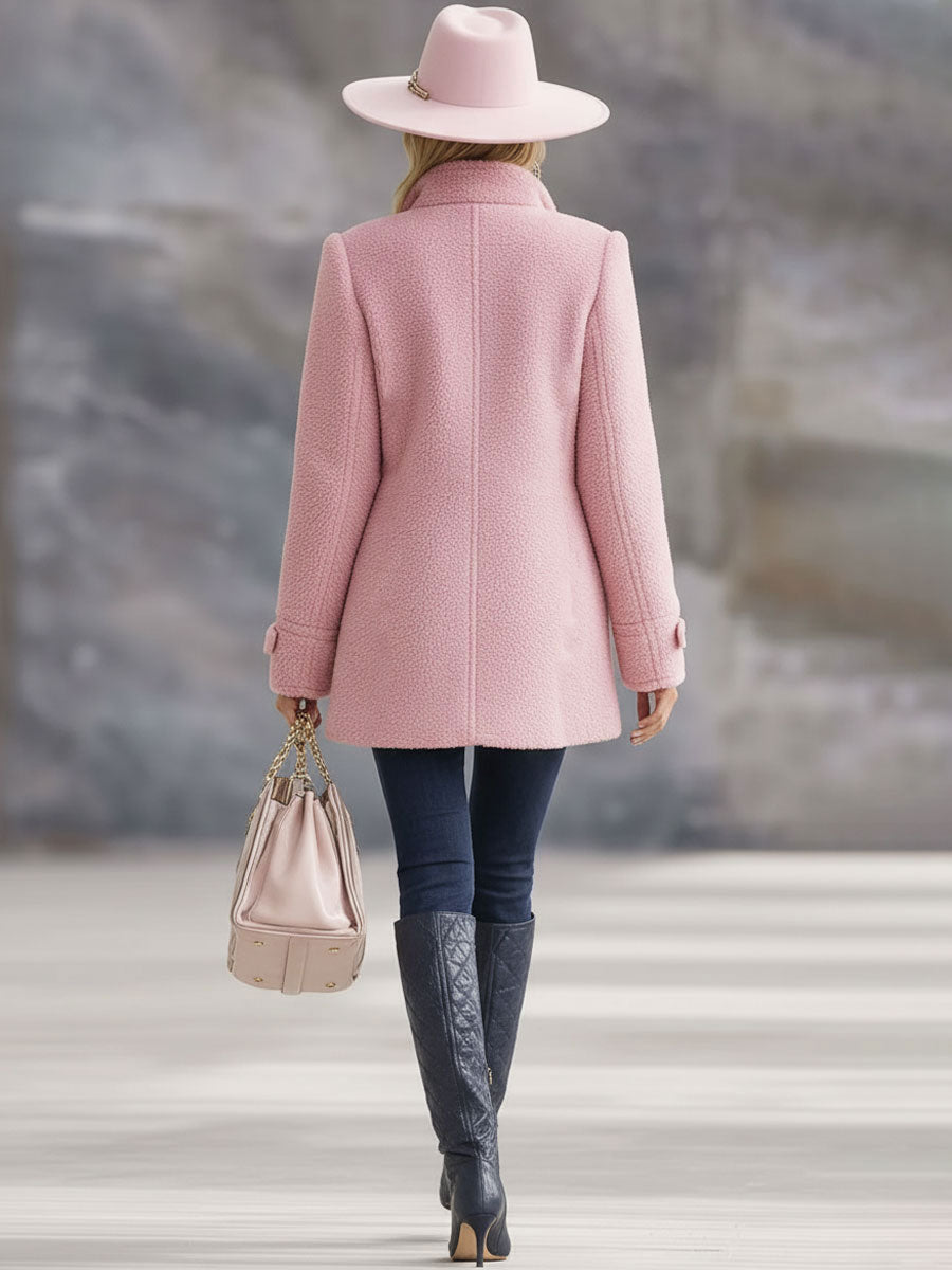Giacca in pile rosa vintage con zip