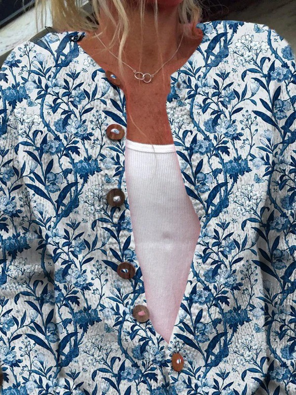 Tiverly™ | Cardigan Vintage a Fiori con Bottoni