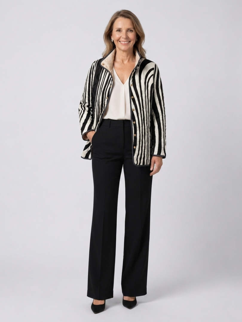 DELACROIX | Giacca Trapuntata Grafica Zebra Sylvie