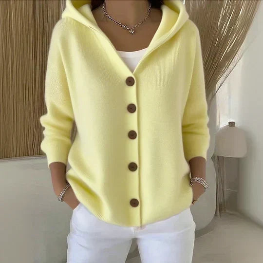 Zoé - Cardigan Morbido in Maglia con Cappuccio