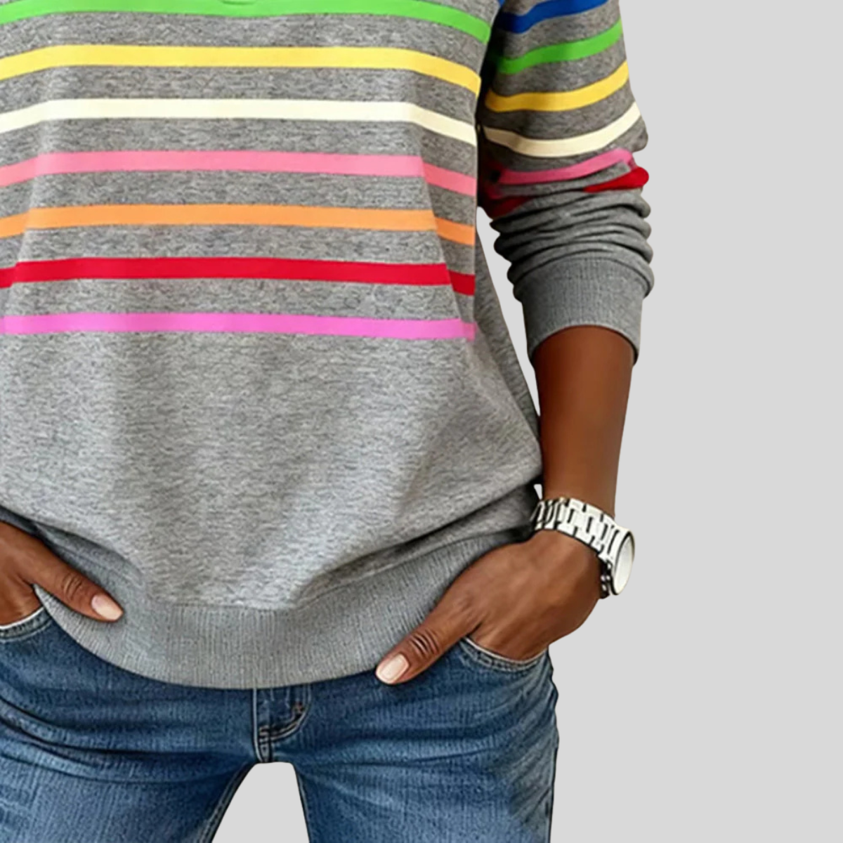 Corabelle | Felpa a Mezzo Zip con Strisce