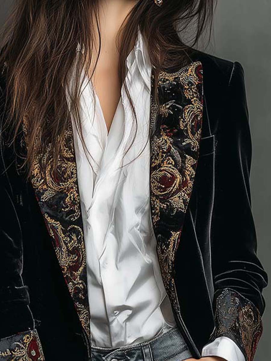 Josephine | Blazer Slim Fit con Stampa Barocca