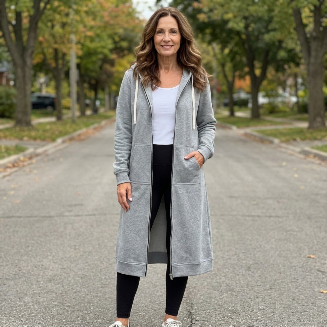 BRIXLEY™ – Cardigan lungo con zip relax