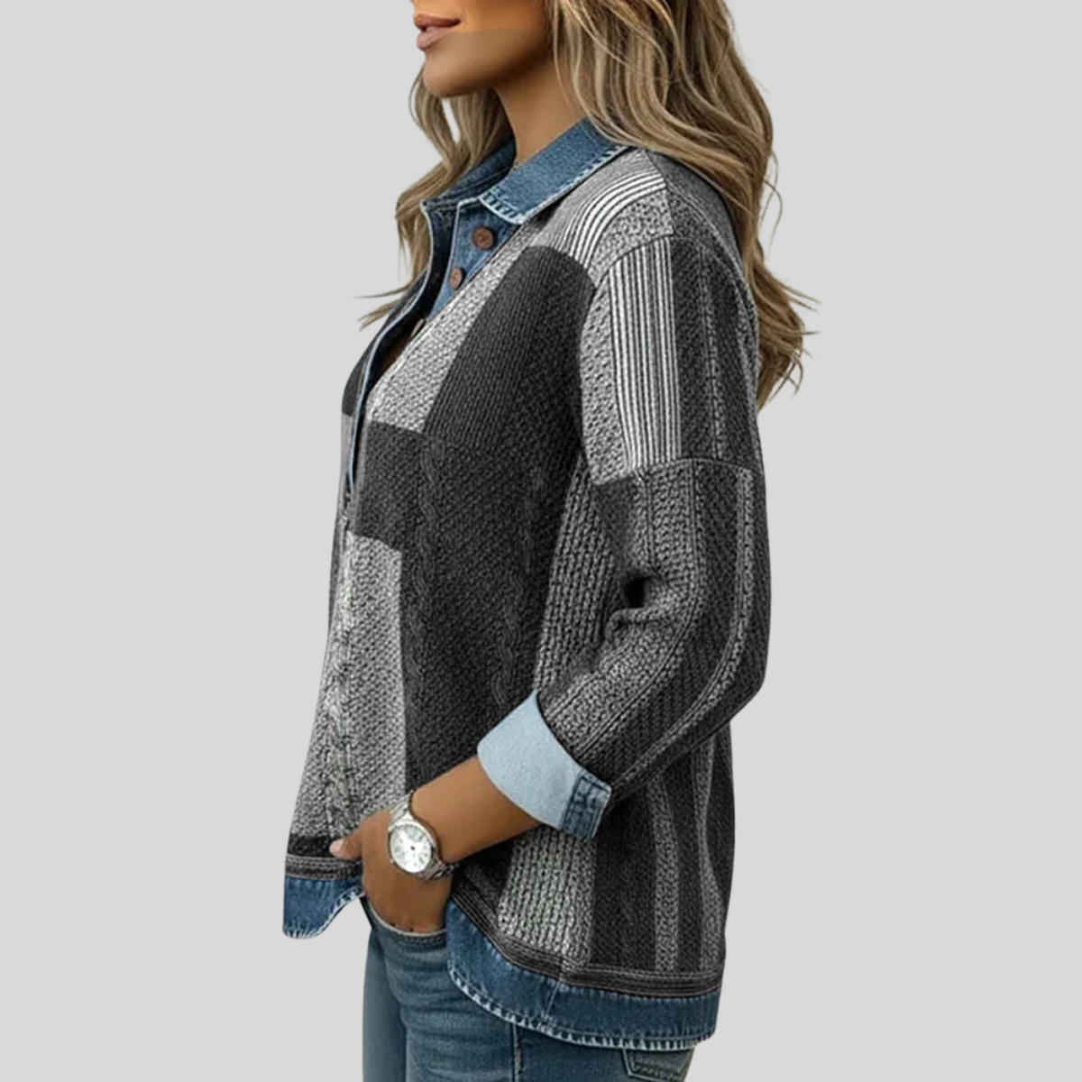 Hattie | Pullover con Collo a Patcher