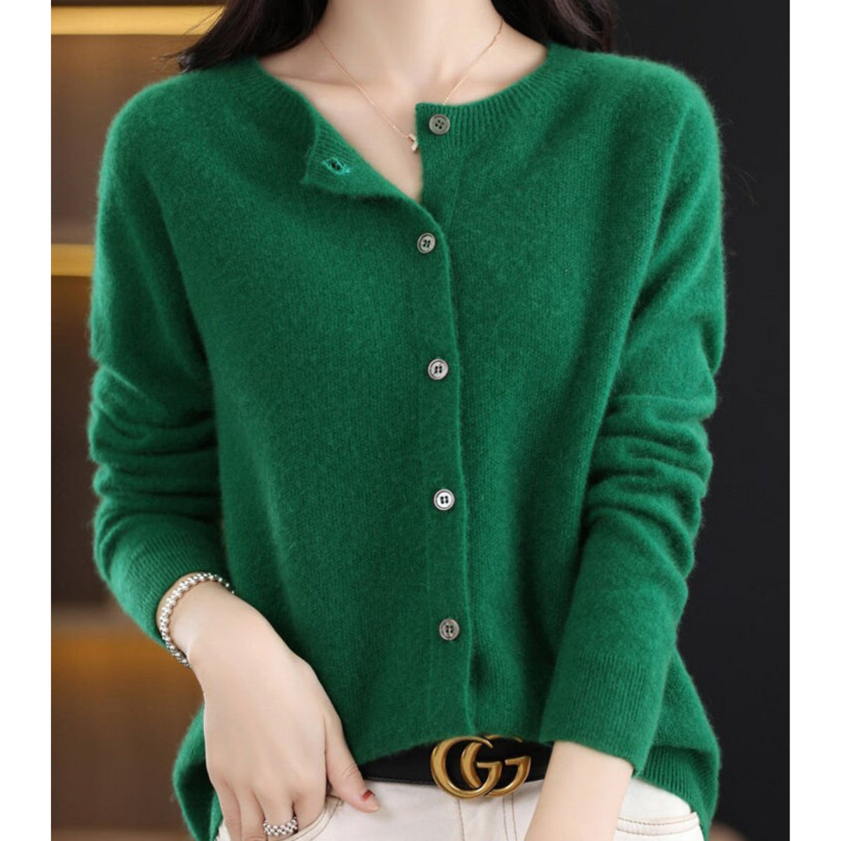 Cardigan Mercy per Donna – Elegante Cardigan in Lana Merino e Morbido con Collo Rotondo