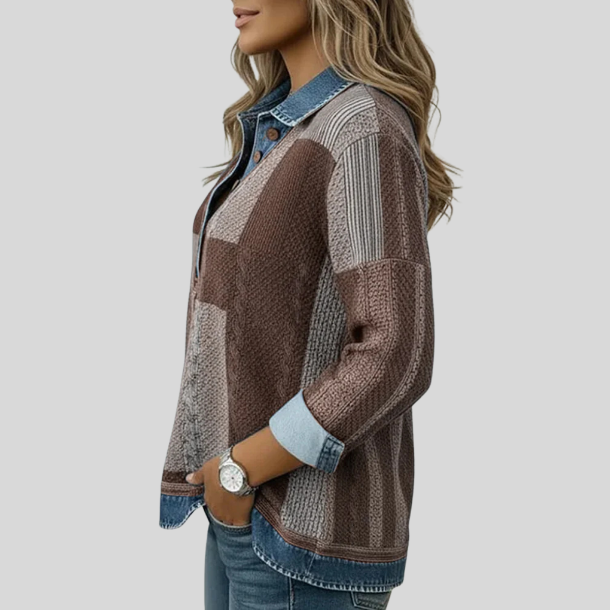 Hattie | Pullover con Collo a Patcher