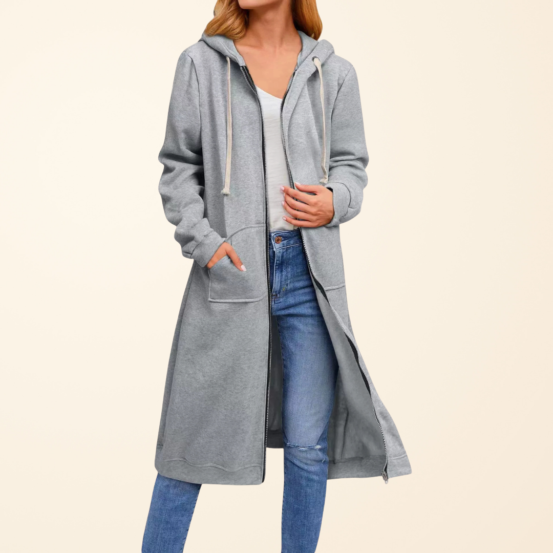 BRIXLEY™ – Cardigan lungo con zip relax