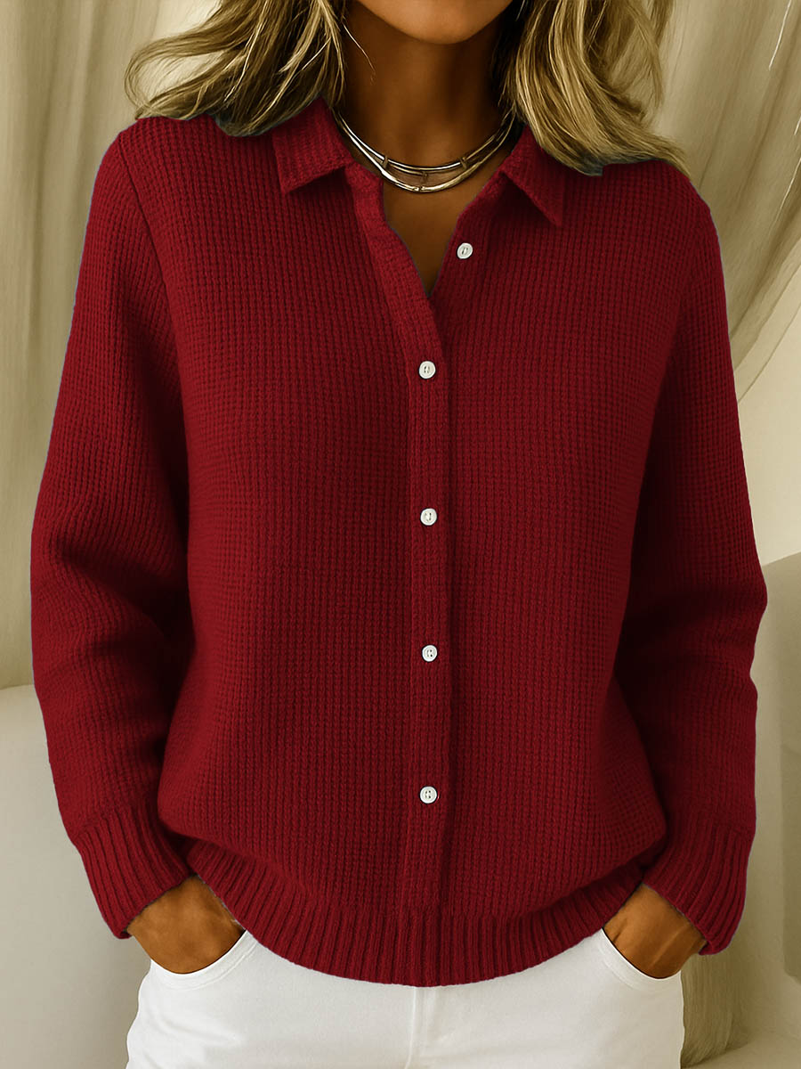 Cardigan Buttoned in Maglia Morbida da Donna – Maniche Lunghe Classiche