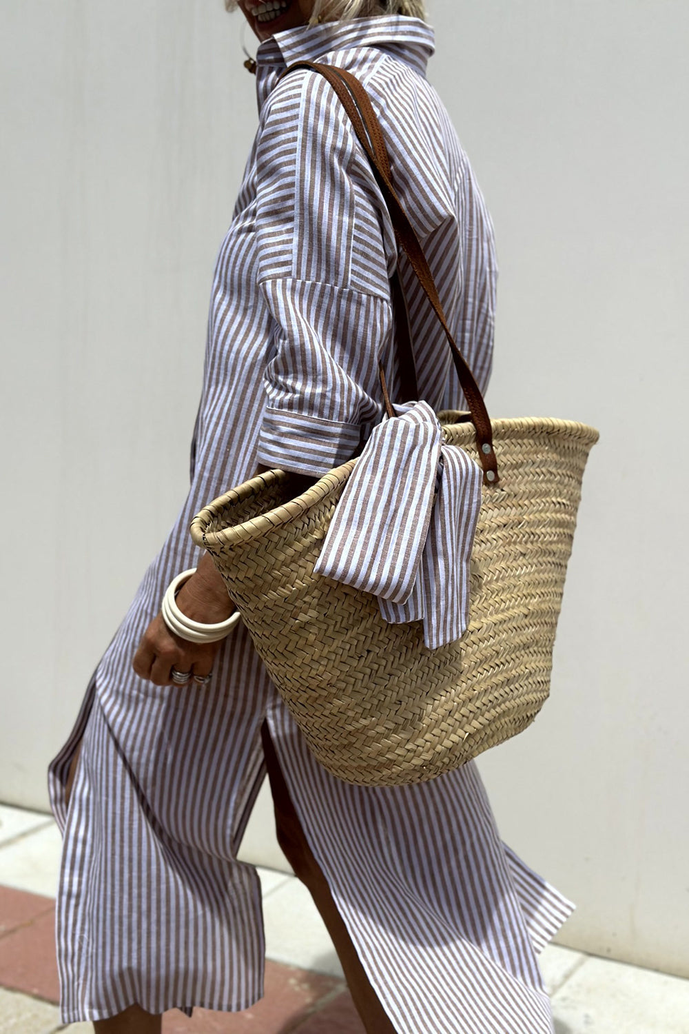 Sophia | Abito Camicia a Righe Senza Tempo con Elegante Comfort