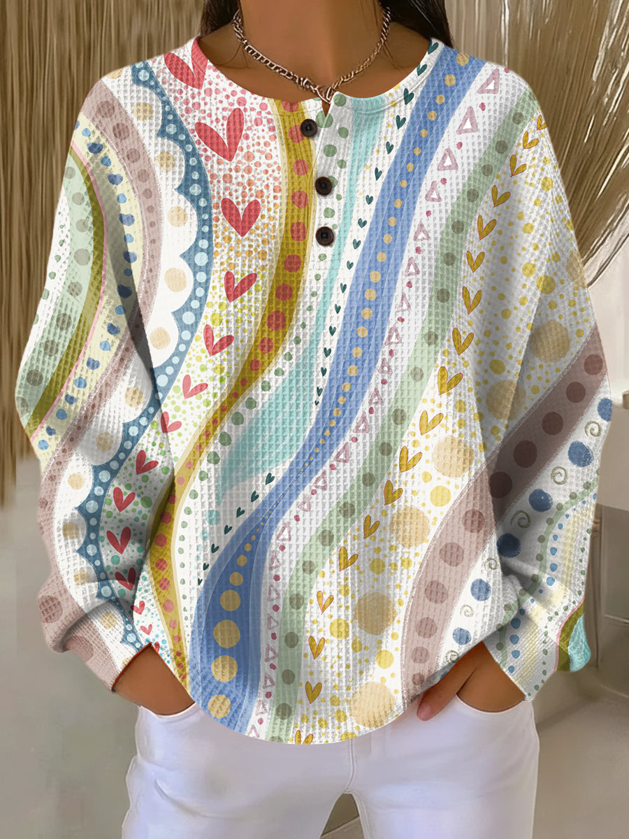 Henrietta | Maglione con Stampa a Strisce Artistica