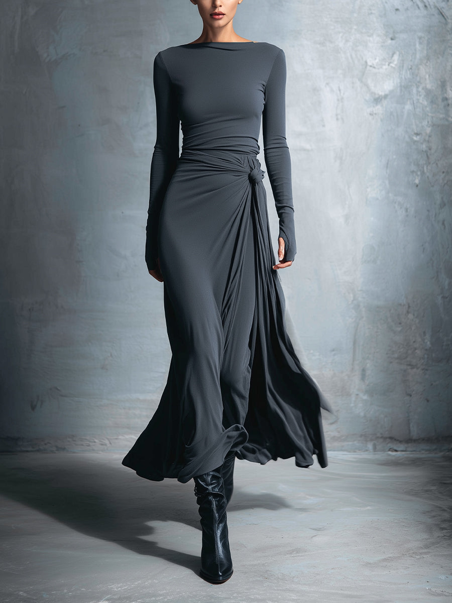 Naiara ❘ Vestito maxi con nodo laterale
