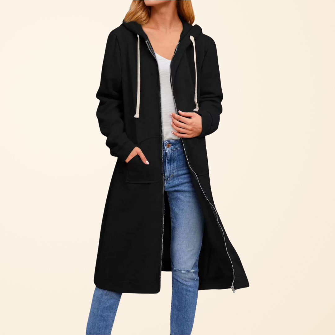 BRIXLEY™ – Cardigan lungo con zip relax