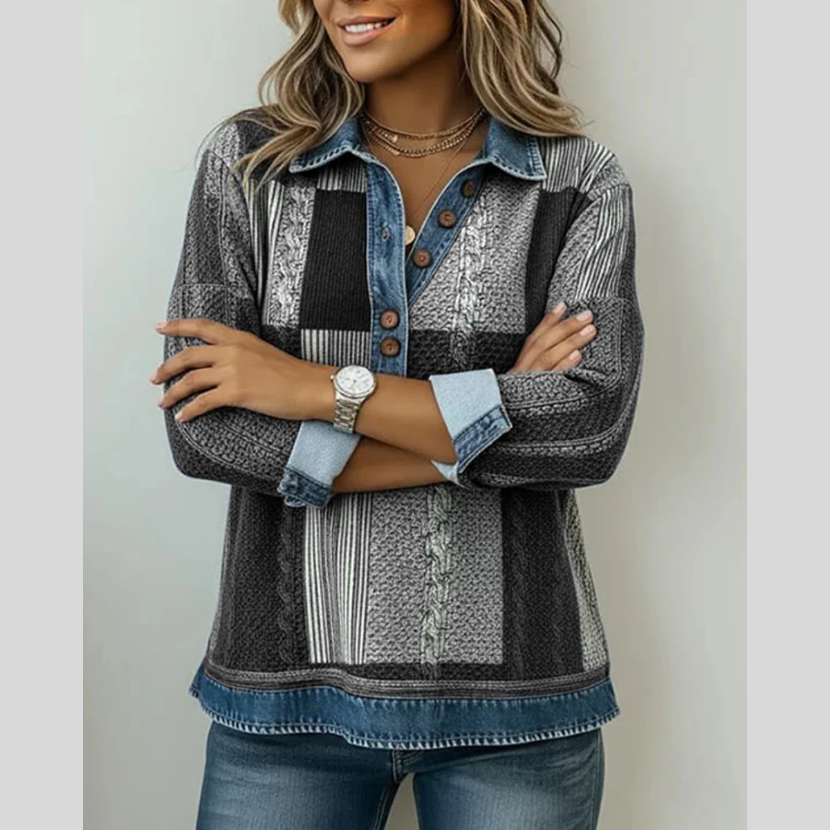 Hattie | Pullover con Collo a Patcher