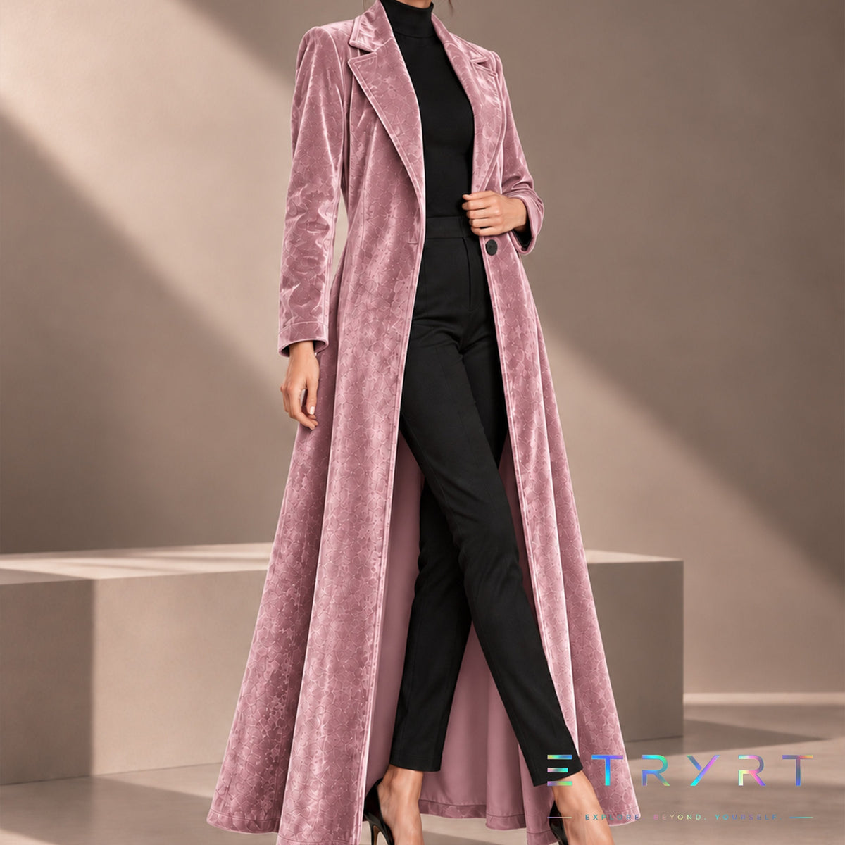 Beatrice | Cappotto ampio in velluto aperto