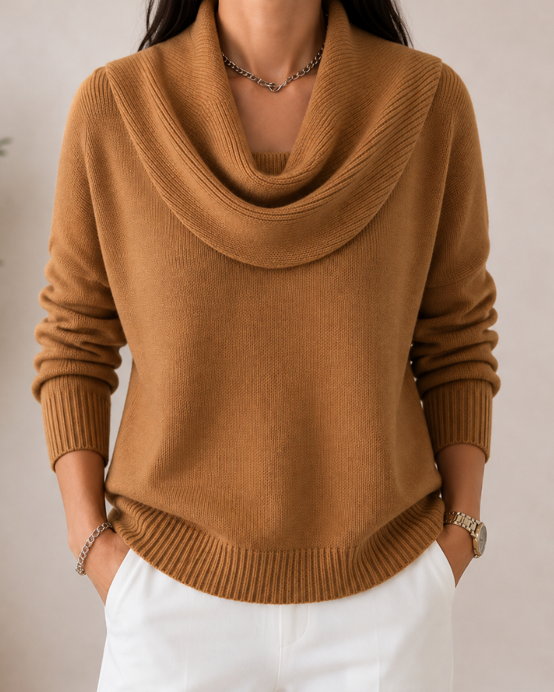 Caralina™ | Maglione Elegante con Collo a Cowl