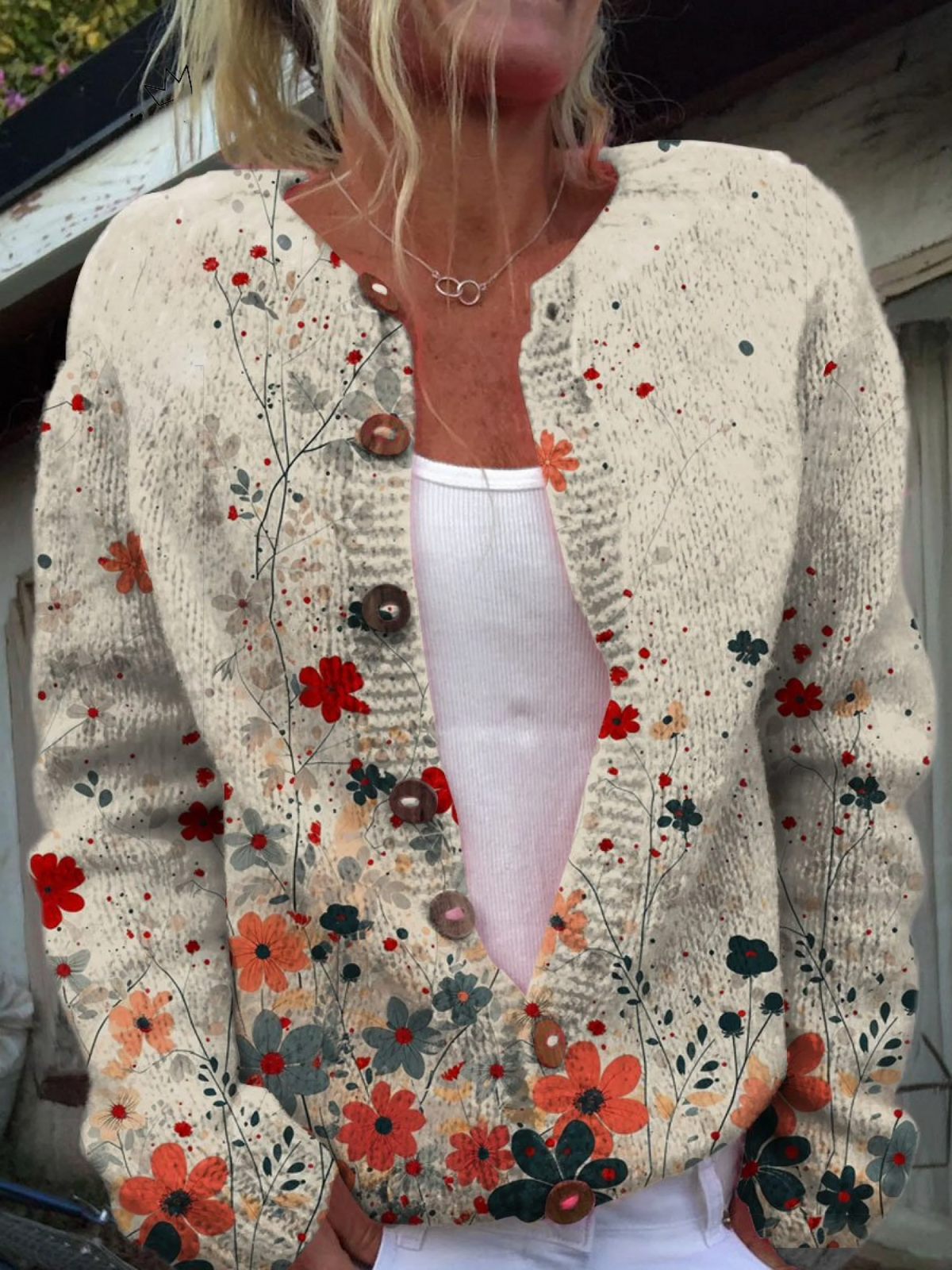 Sabrina™ | Cardigan in Maglia Floreale Vintage