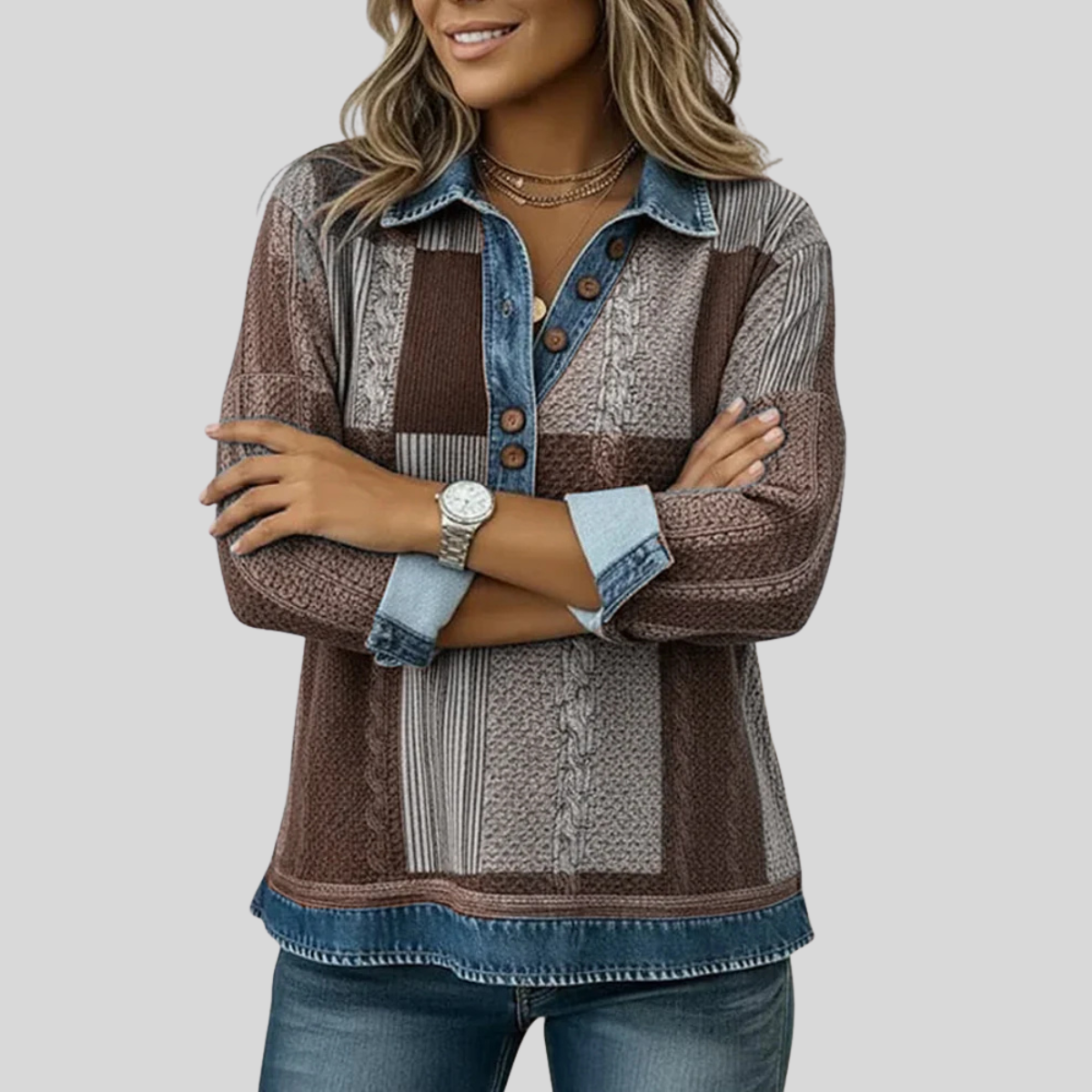 Hattie | Pullover con Collo a Patcher