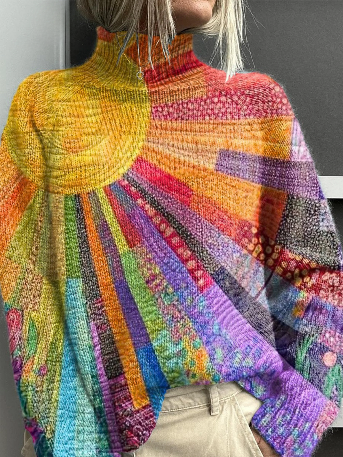 Opal | Maglione Collo Alto Sole Radiante