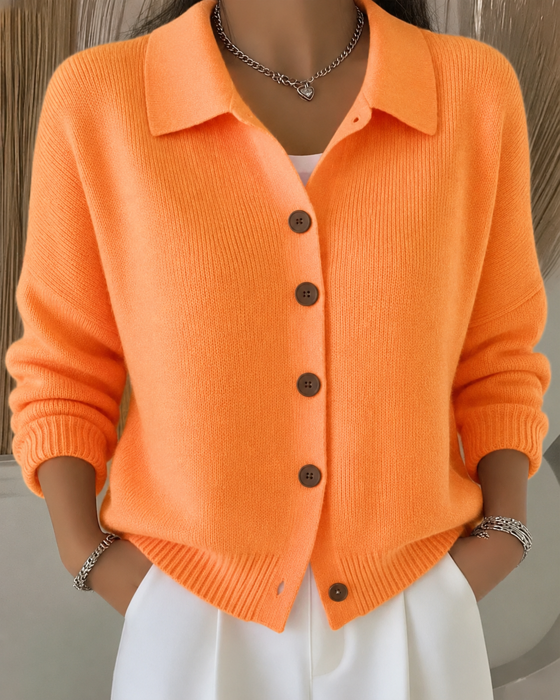 Sienna | Cardigan con Collo a Bottone