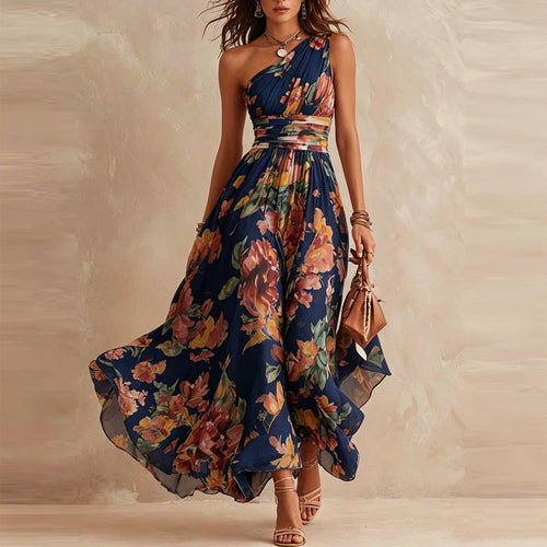 Aurora | Vestito Floreale Asimmetrico