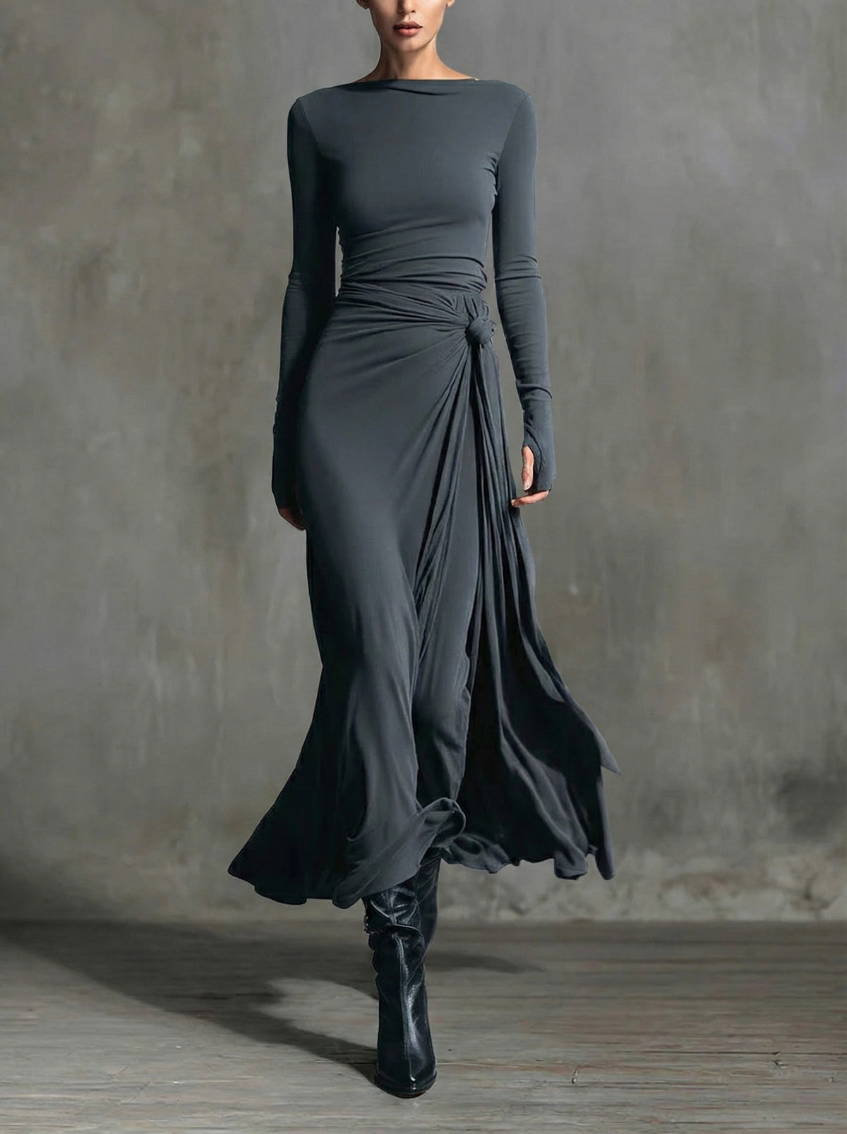 Naomie | Maxi-abito con Nodo in Seta