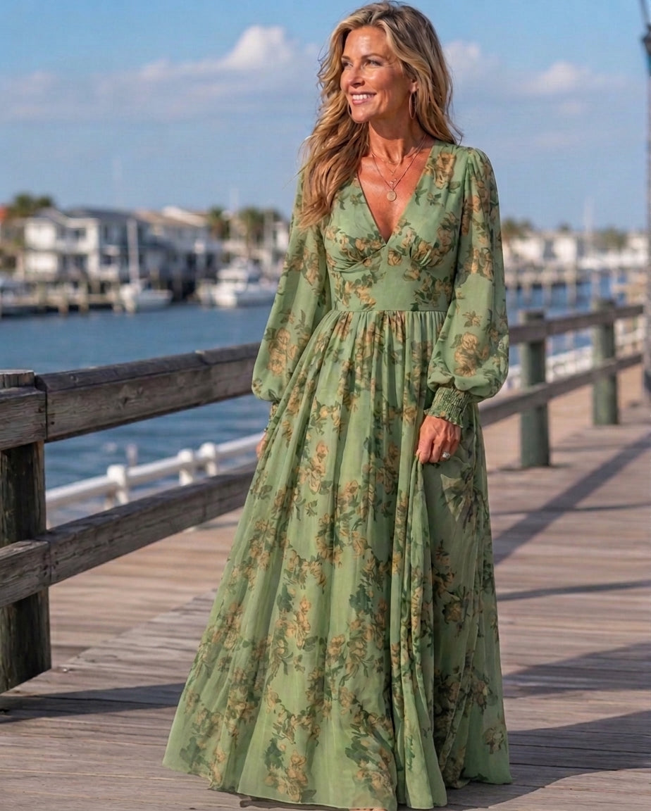 Lillian | Abito Maxi Floreale Fluttuante