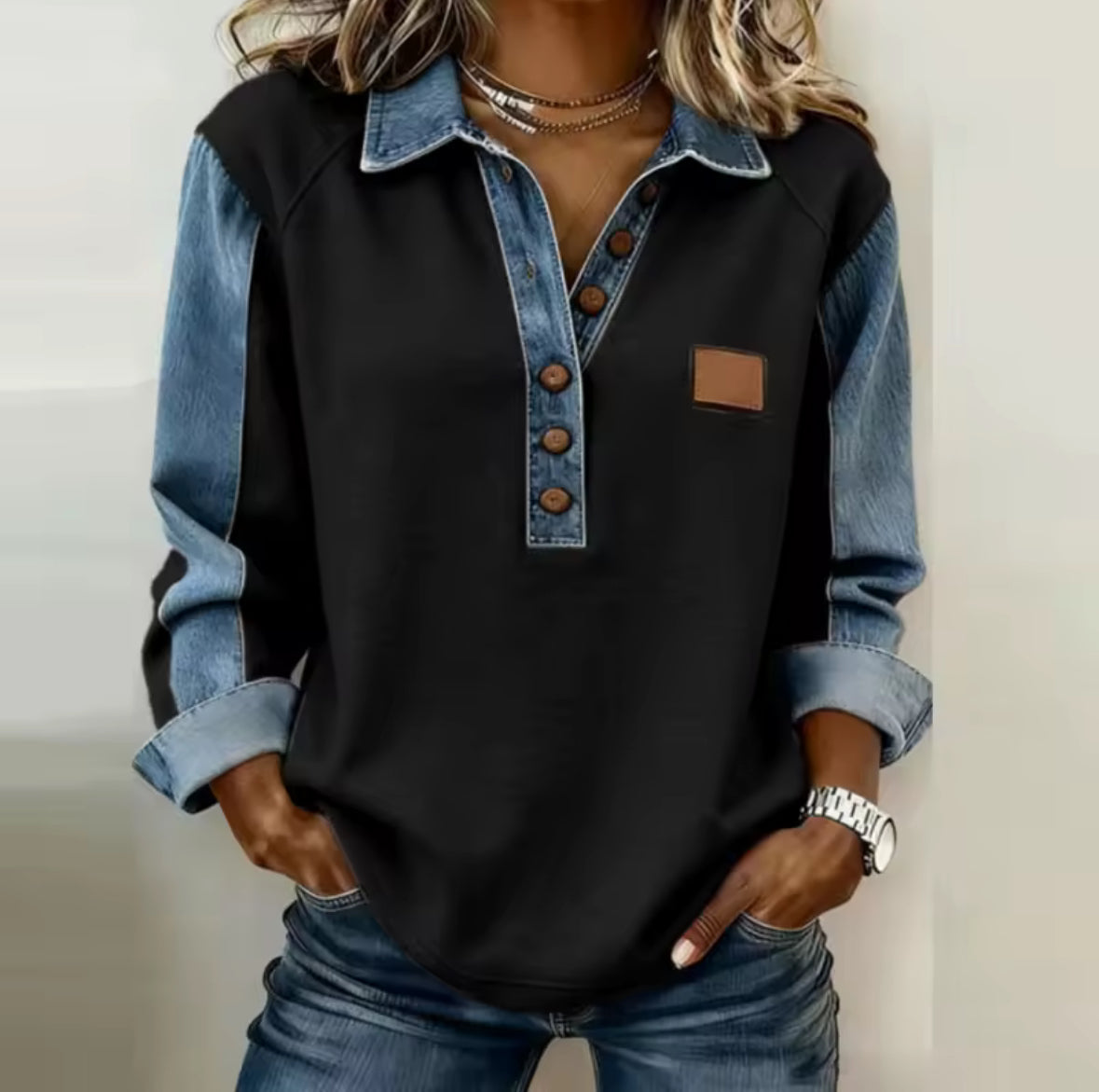 Elspeth | Pullover con Collo Bicolore