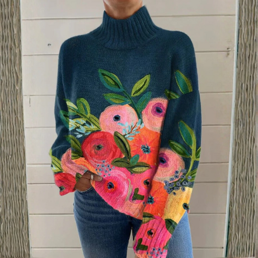 Zafferano | Maglione Floreale D'impatto