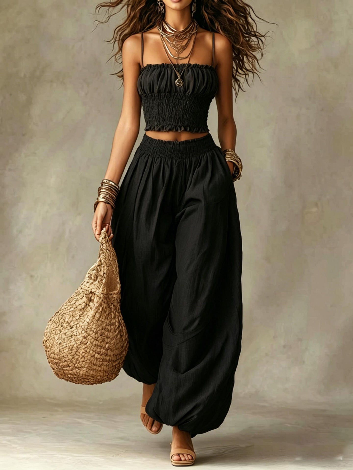 Marisol | Set Due Pezzi Smockato
