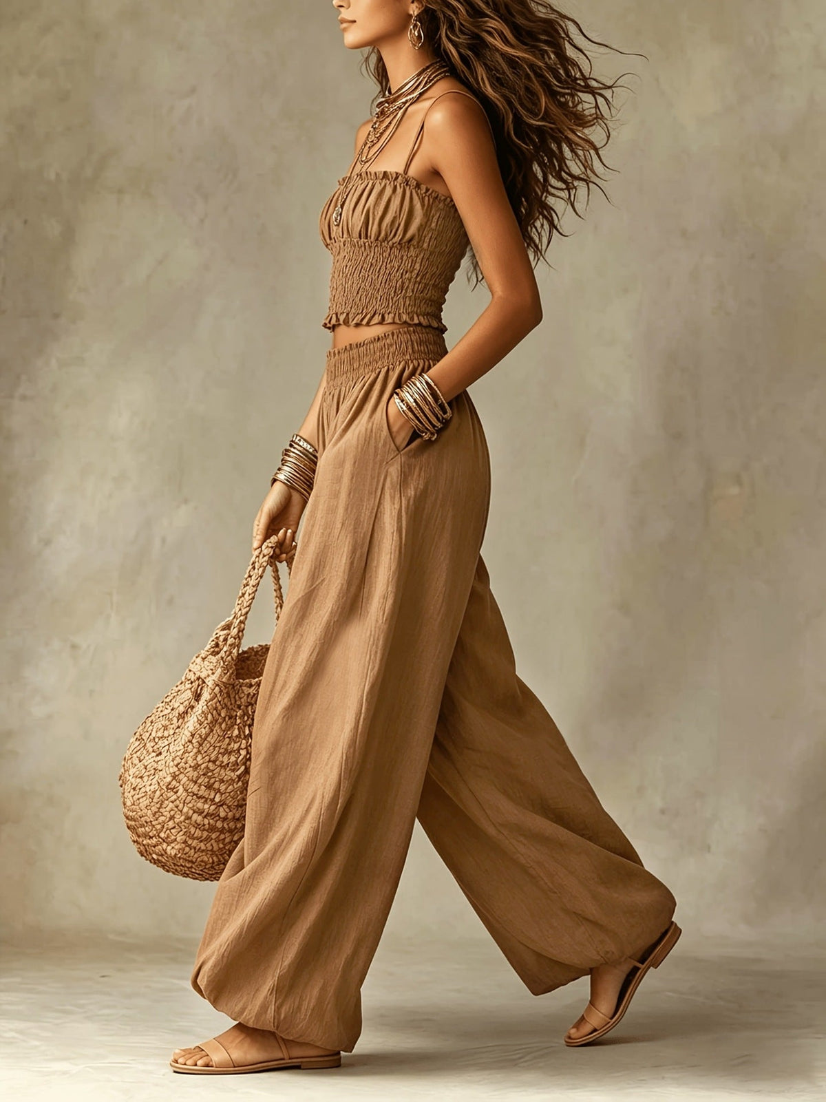 Marisol | Set Due Pezzi Smockato