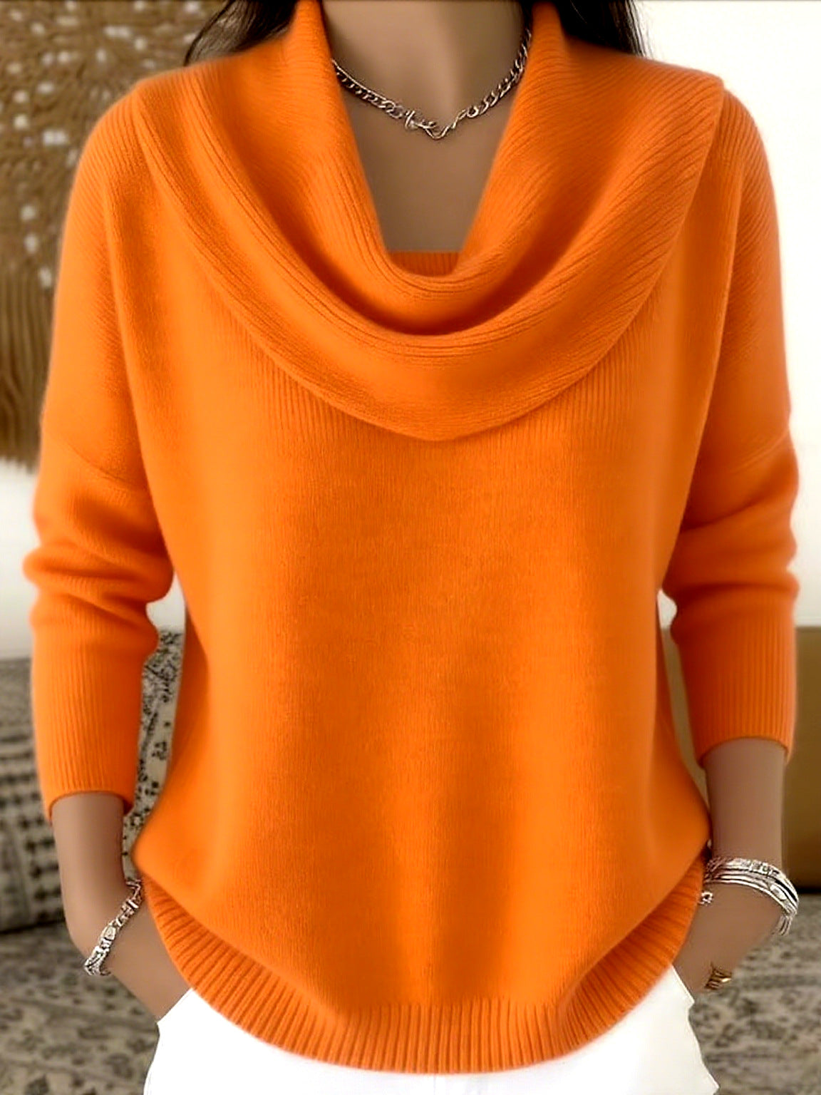 Julia | Maglione con Collo Drappeggiato