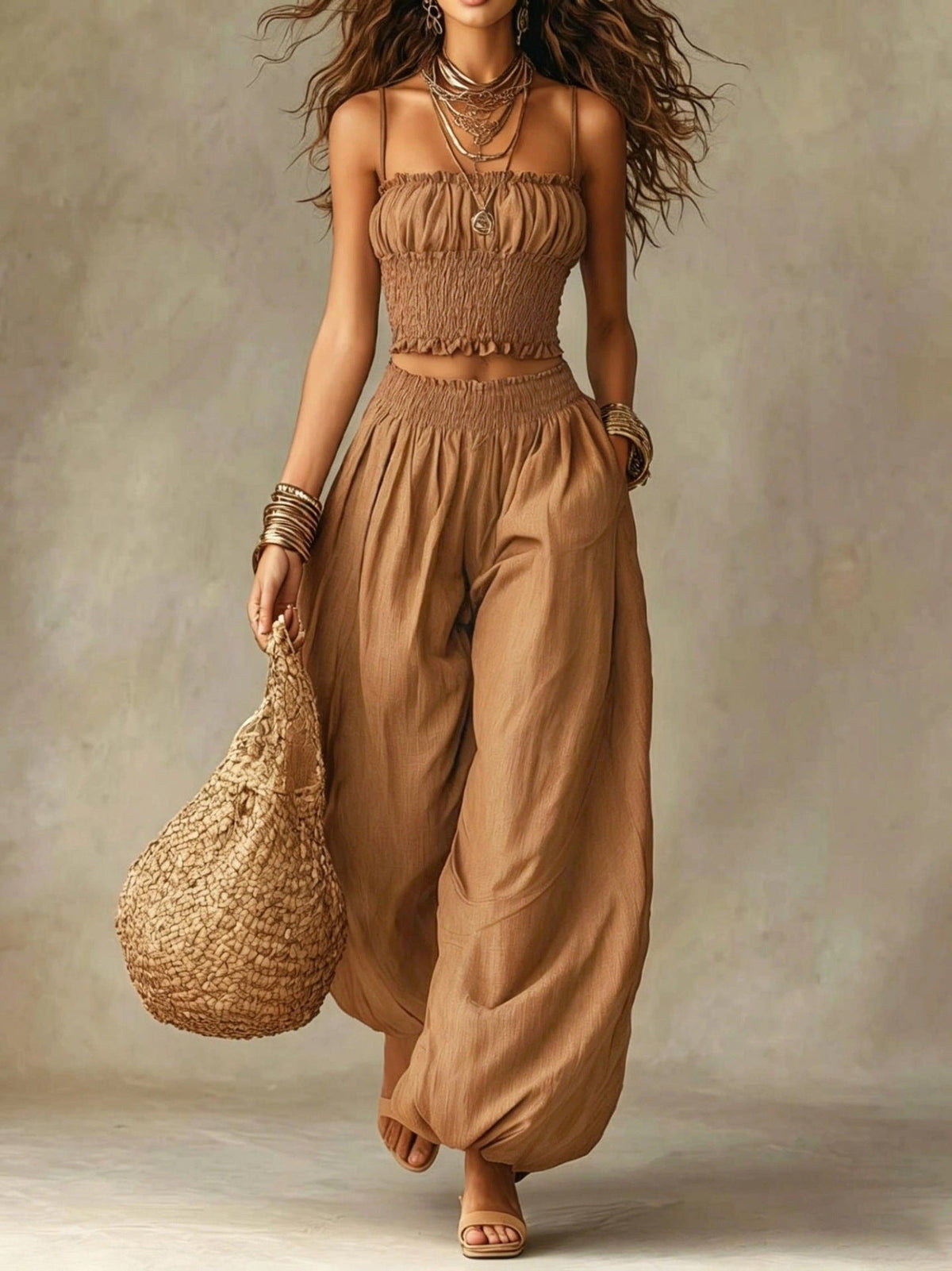 Marisol | Set Due Pezzi Smockato