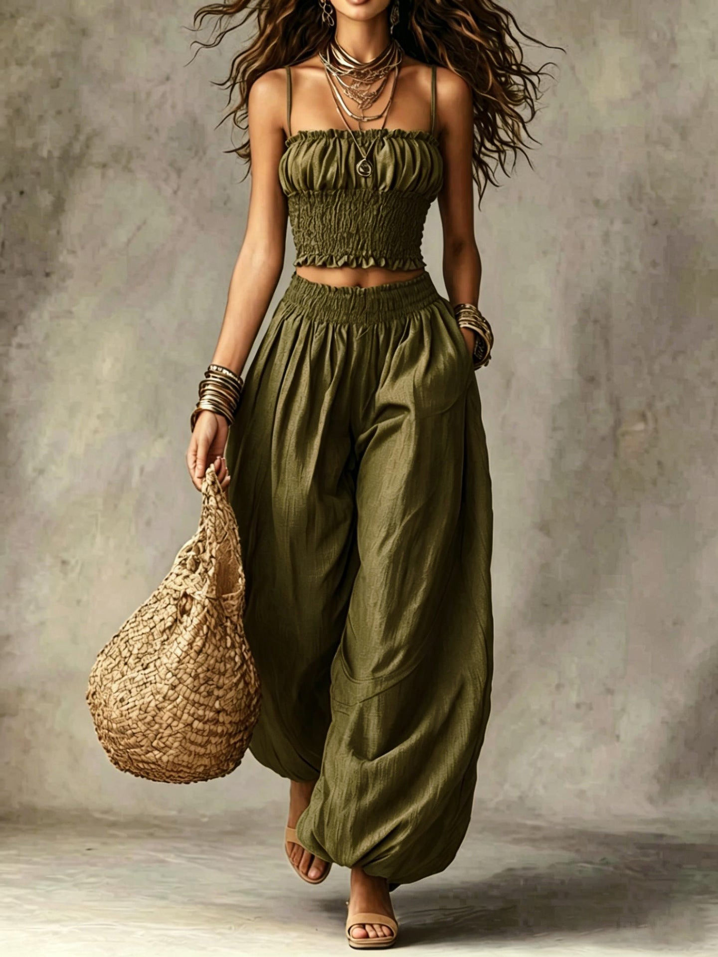 Marisol | Set Due Pezzi Smockato