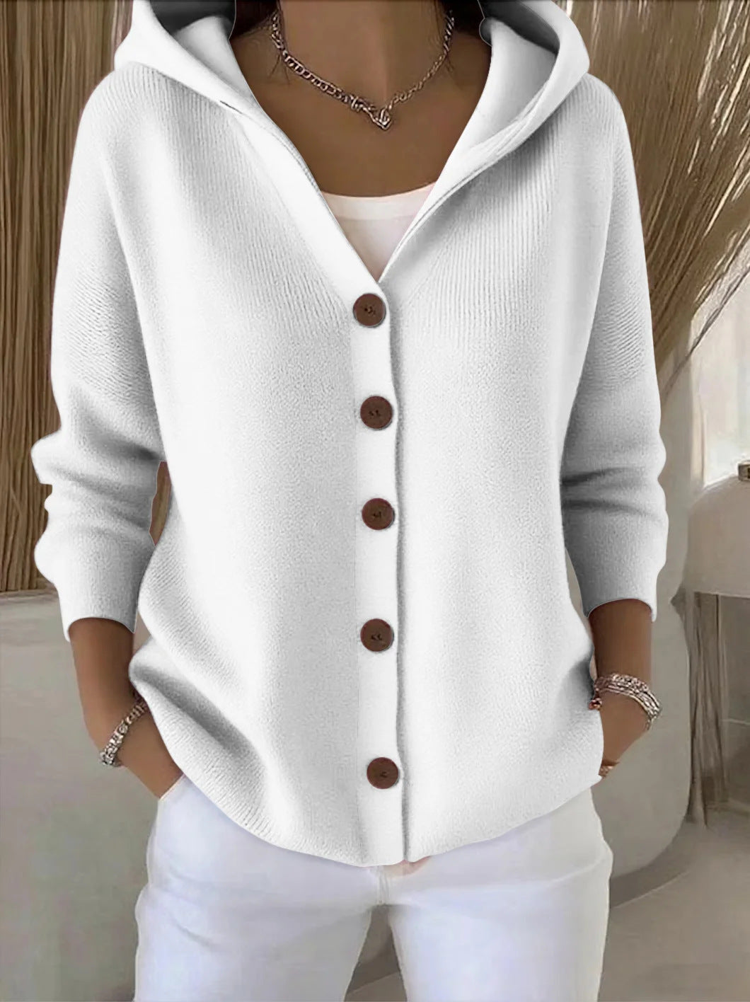 Zoé - Cardigan Morbido in Maglia con Cappuccio