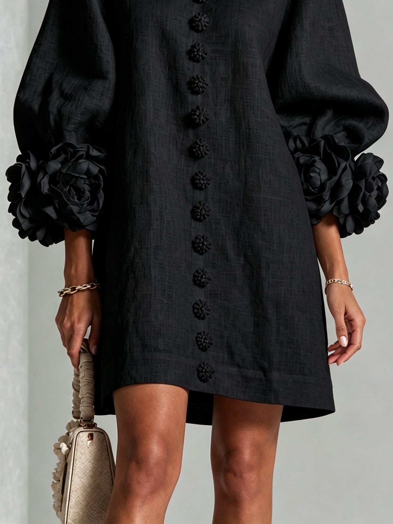 Clementine | Abito a Camicia con Maniche a Rosetta