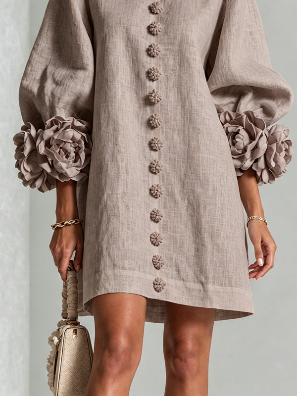 Clementine | Abito a Camicia con Maniche a Rosetta