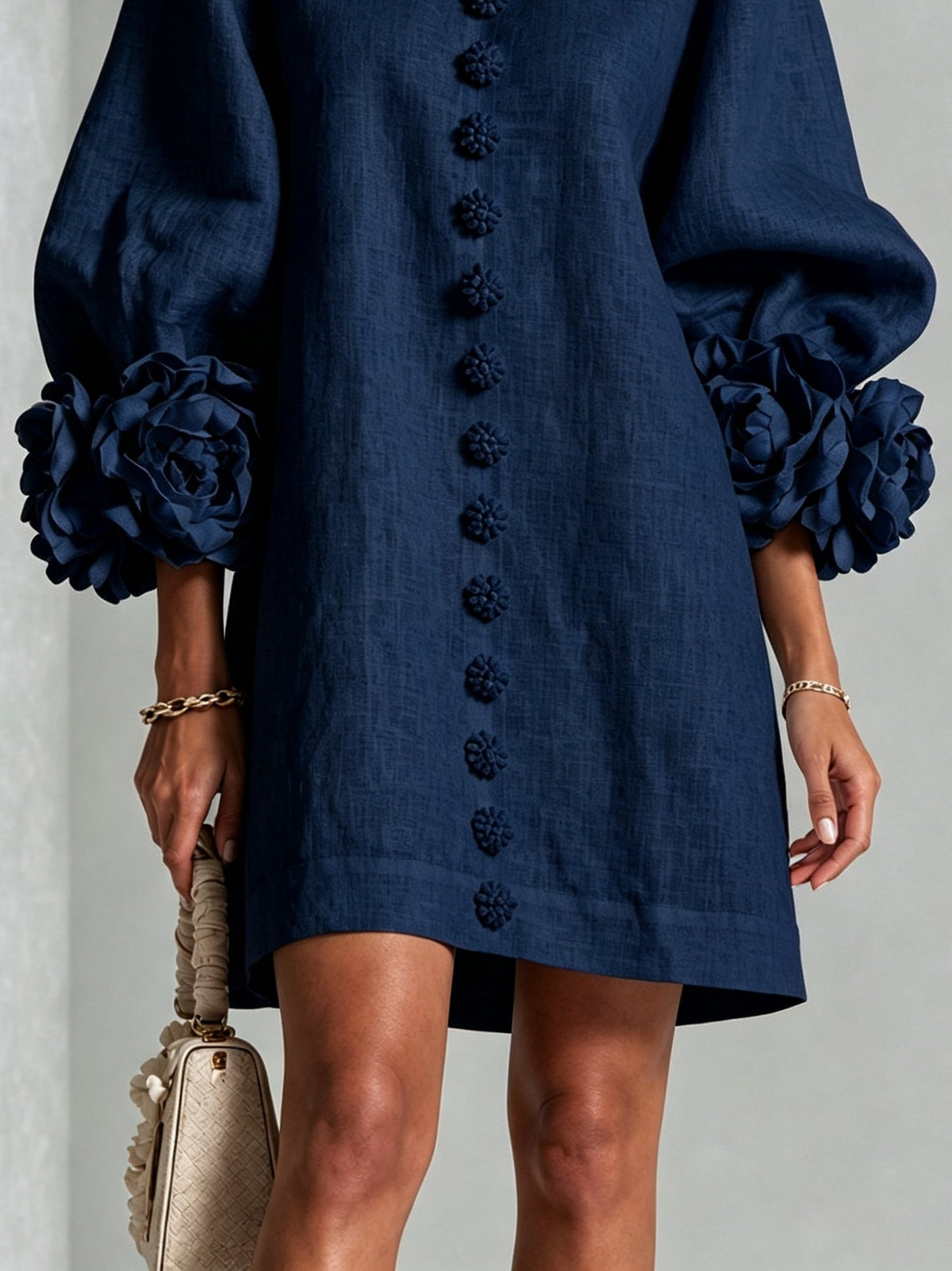 Clementine | Abito a Camicia con Maniche a Rosetta