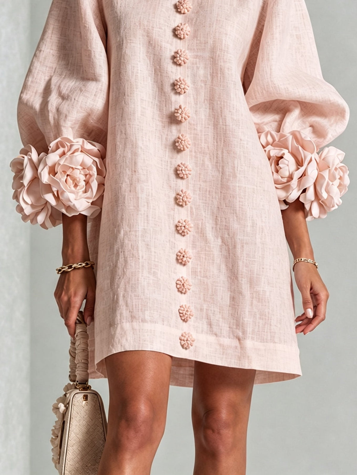 Clementine | Abito a Camicia con Maniche a Rosetta
